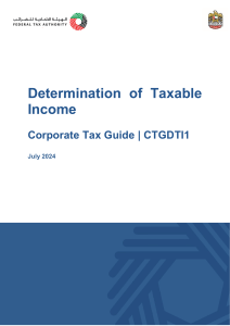 Corporate Tax Guide: Determination of Taxable Income | July 2024