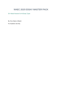 WAEC 2025 Essay Master Pack: Model Answers & Past Questions