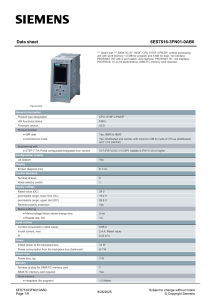 SIMATIC S7-1500F CPU 1516F-3 PN/DP Data Sheet - Technical Specs