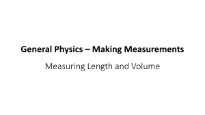 General Physics: Measuring Length, Area & Volume - Lesson Plan