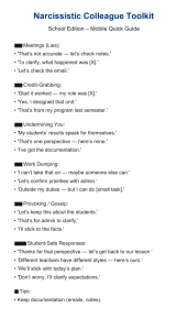 Narcissistic Colleague Toolkit: School Edition Quick Guide for Teachers