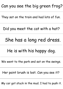 Early Reading Practice Sentences for Kids | Simple English Phrases