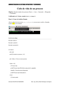 Ciclo de vida de un proceso en sistemas operativos con C y fork()