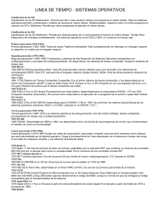 L&iacute;nea de Tiempo de Sistemas Operativos: Historia y Clasificaci&oacute;n