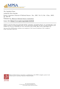 The Capitalist Peace: Economic Development & International Relations