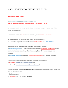 Lecture Notes: Soul, Self & The Age of Anxiety