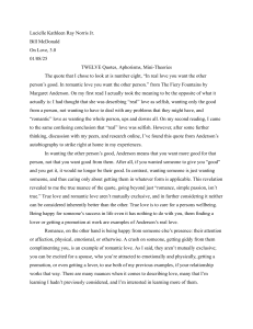 Real vs. Romantic Love: An Analysis of Margaret Anderson's Quote