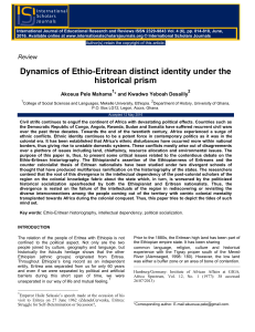 Ethio-Eritrean Identity: Historical Dynamics & Conflict Analysis