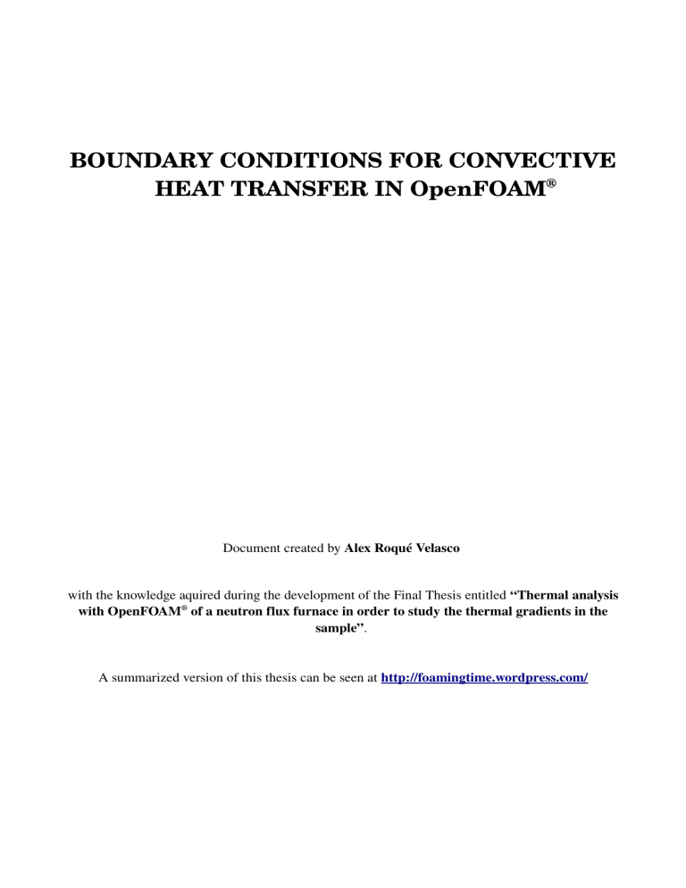 Boundary Conditions for Convective Heat Transfer in OpenFOAM