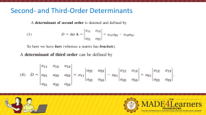 Second & Third-Order Determinants: Linear Algebra Notes