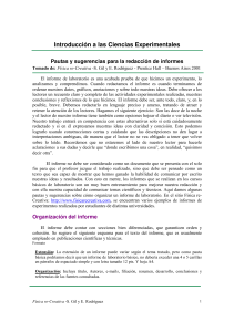 Gu&iacute;a para escribir informes de laboratorio: Experimentos de f&iacute;sica