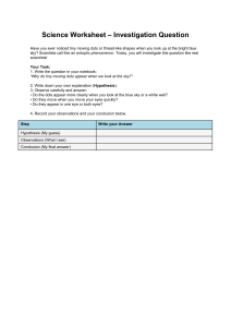 Science Worksheet: Entoptic Phenomenon Investigation