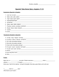 Examen de Espa&ntilde;ol: Vocabulario y Traducci&oacute;n (Cap&iacute;tulos 11-12)