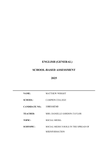 Social Media Misinformation: School-Based Assessment