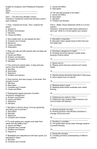 EAPP Quiz: Text Structure, Thesis, Academic Language