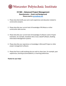 Project Management Questionnaire: Goals & Background
