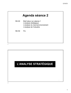 Pr&eacute;sentation : Analyse Strat&eacute;gique & Industrielle