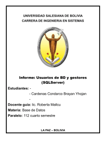 Informe: Usuarios y Dise&ntilde;adores de BD SQL Server