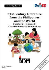 21st Century Literature Module: Creative Adaptations