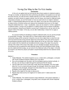 Yo-Yo Inertia Lab Report: Rotational Motion Experiment