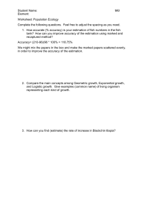 Population Ecology Worksheet: Growth Models & Fish Estimation