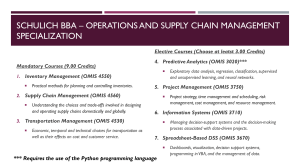 Schulich BBA Operations & Supply Chain Management Specialization Courses