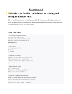 Experimento 2: Dividir dataset en entrenamiento y prueba