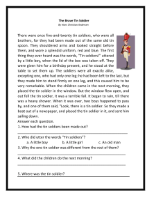 Reading Comprehension Worksheet: Tin Soldier, Elephants, Moggy Cat