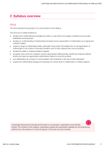 Cambridge AS & A Level Mathematics 9709 Syllabus 2026-2027