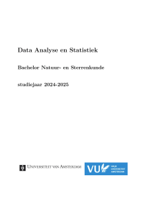 Data Analyse en Statistiek - Bachelor Natuur- en Sterrenkunde 2024-2025