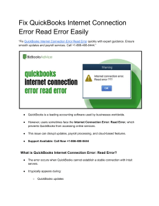 Fix QuickBooks Internet Connection Error Read Error Easily