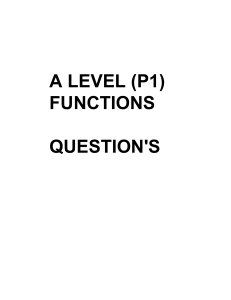 A Level (P1) Functions Questions - Mathematics Problem Set