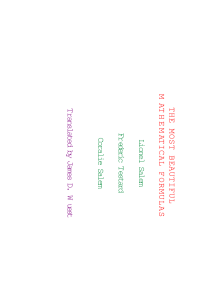 The Most Beautiful Mathematical Formulas Book