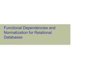 Functional Dependencies and Normalization for Relational Databases