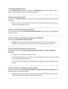 Analysis of Ninoy Aquino's Undelivered 1983 Speech: A Study Guide