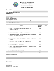 Northern Luzon Adventist College Intern Evaluation Form