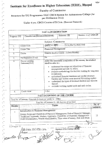Financial Management Course Structure B.Com. (Honours) - IEHE Bhopal