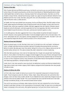 Elections of Four Rightly Guided Caliphs & Abu Bakr's Challenges