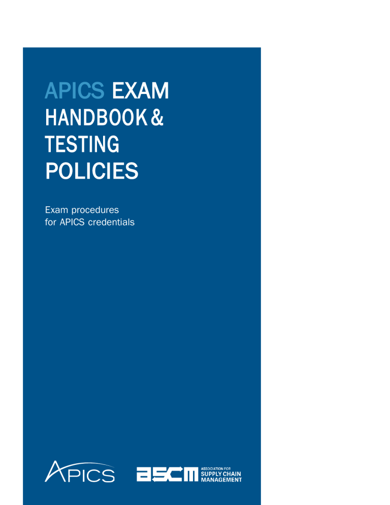 APICS Exam Handbook & Testing Policies