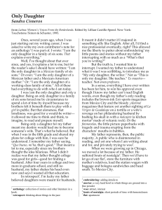 Only Daughter: Sandra Cisneros' Autobiographical Essay on Identity