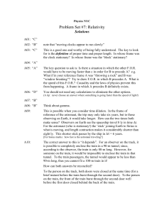 Physics NYC Problem Set 7: Relativity Solutions - Time Dilation, Mass-Energy