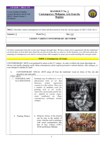 Contemporary Philippine Art Forms Handout