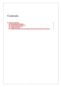 Theory of Relativity: Inertial Frames & Galilean Transformations