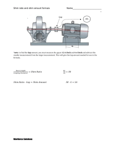 Shim Ratio & Amount Formula Worksheet