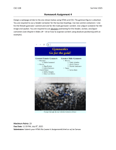 CSCI 108 Homework 4: HTML/CSS Gymnastics Webpage