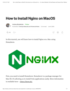 Install Nginx on MacOS: A Step-by-Step Tutorial