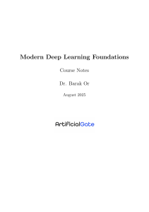 Deep Learning Foundations: Course Notes
