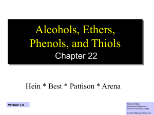 Alcohols, Ethers, Phenols, Thiols Chemistry Presentation