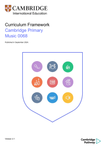 Cambridge Primary Music Curriculum Framework 0068