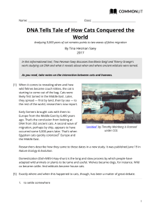 Cat Domestication: DNA Reveals History